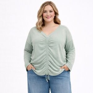 Lane Bryant NWT Mint Green Lightweight Knit Long Sleeve Top Womens Size 22/24